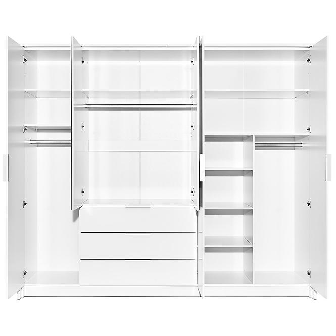 Schrank Togo 255cm Weiß/Spiegel