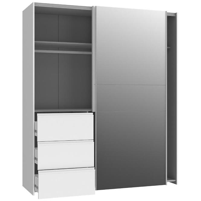 Schrank Winn 170cm Eiche Weiß/Spiegel