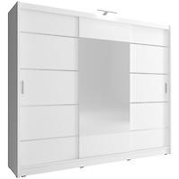 Schrank Wiki 250cm Alu Weiß/Spiegel