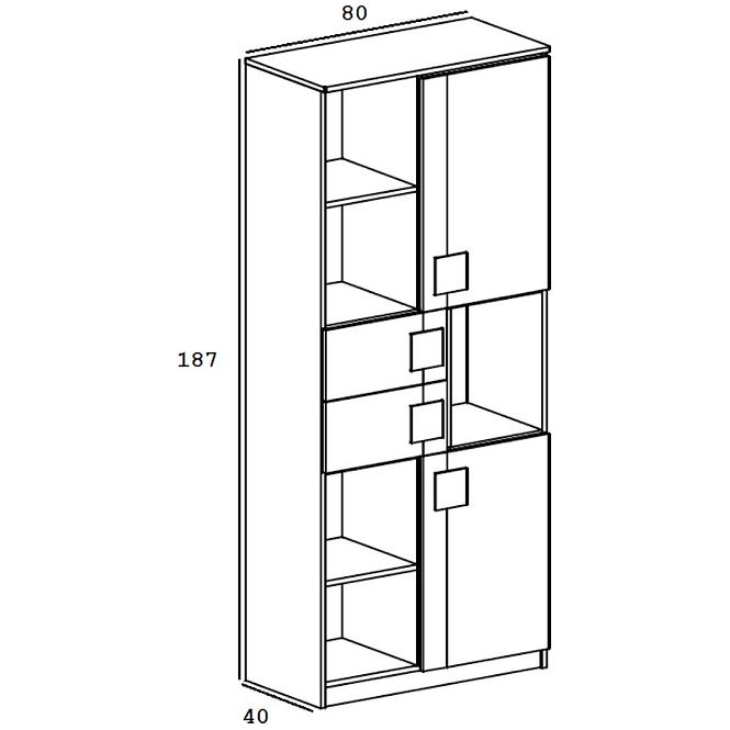 Regal Gumi G2 80cm Weiß/Anthrazit