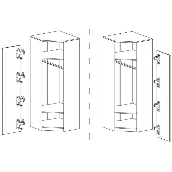 Schrank Gumi G7 71cm Weiß/Anthrazit