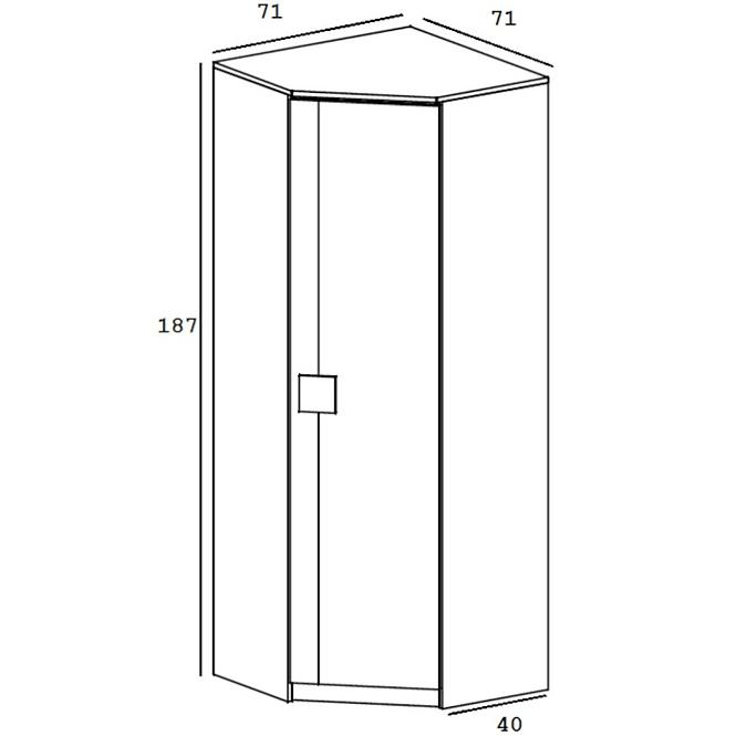 Schrank Gumi G7 71cm Eiche Samanta/Grau