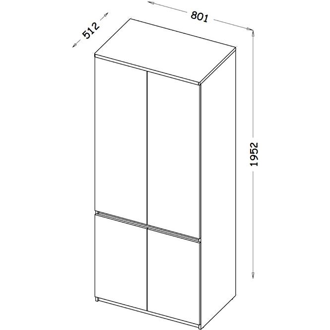 Schrank Arca 2D AR1 Arktisches Weiß