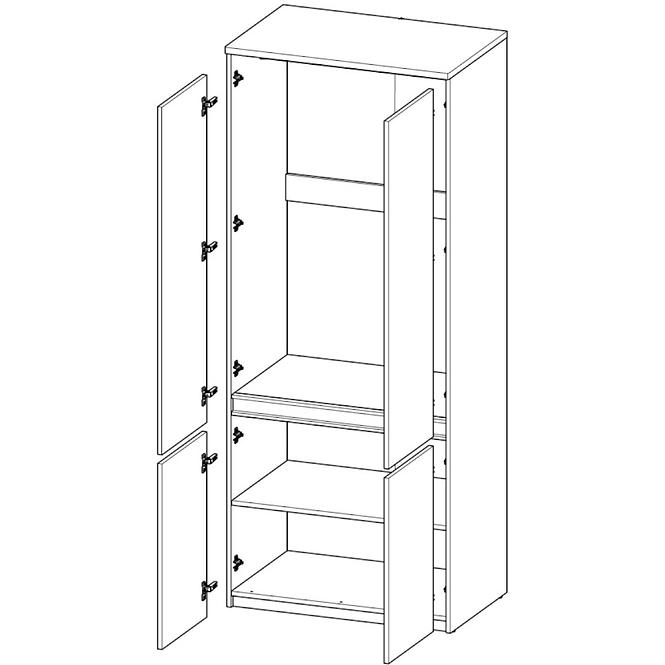 Schrank Arca 2D AR1 Arktisches Weiß