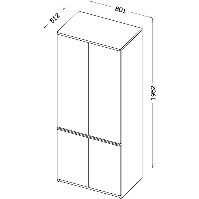 Schrank Arca 2D AR1 Eiche Wotan/Arktisches Weiß