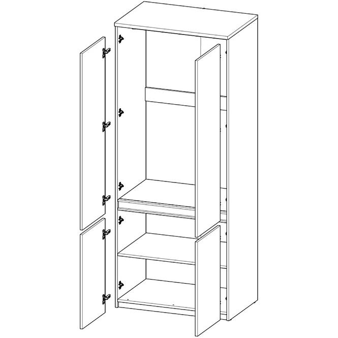 Schrank Arca 2D AR1 Eiche Wotan/Arktisches Weiß