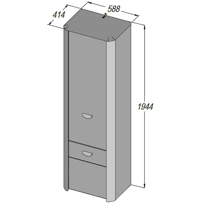 Schrank Yoop Yps71 58,8cm Eiche Sonoma/Grau