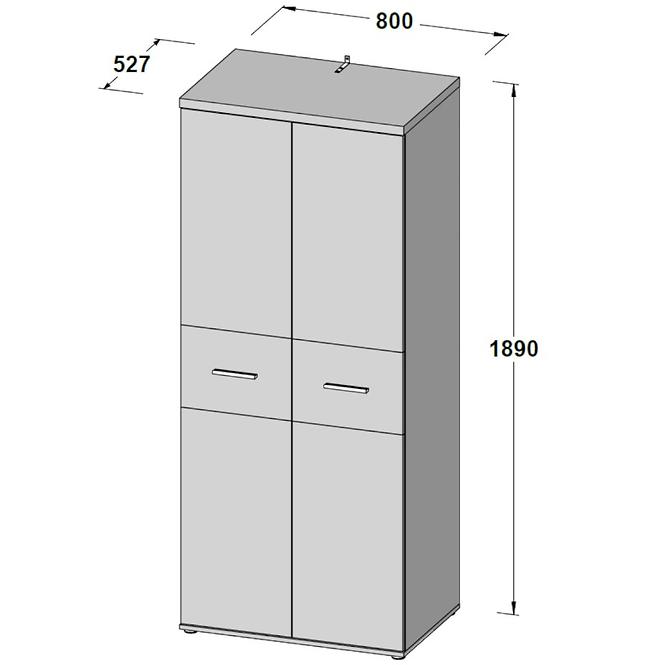 Schrank Winnie Wns92-Q45 Eiche Sonoma