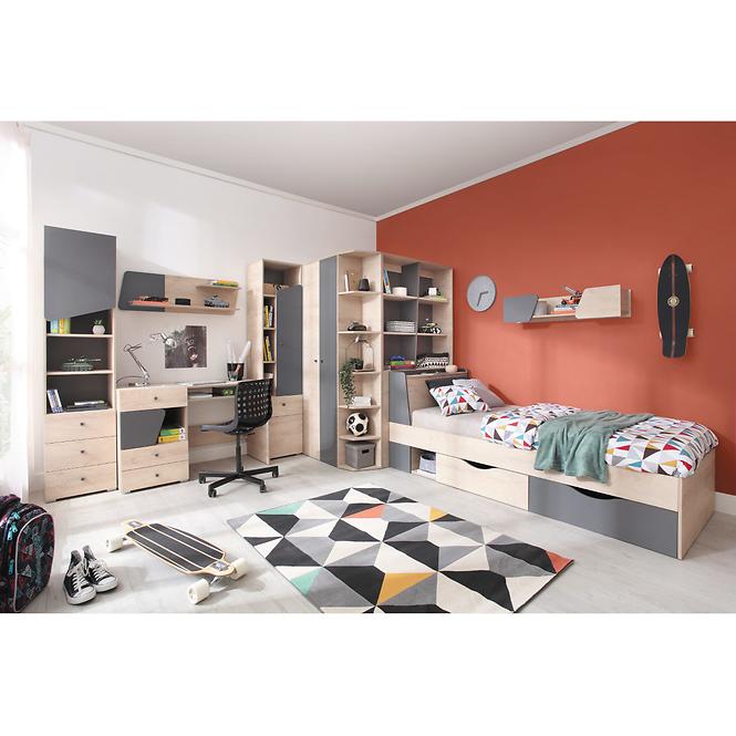 Schrank Delta 80cm Eiche/Antacit