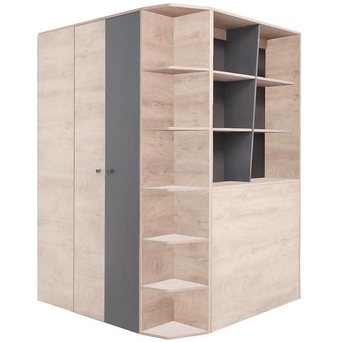 Schrank Delta 135cm Eiche/Antacit