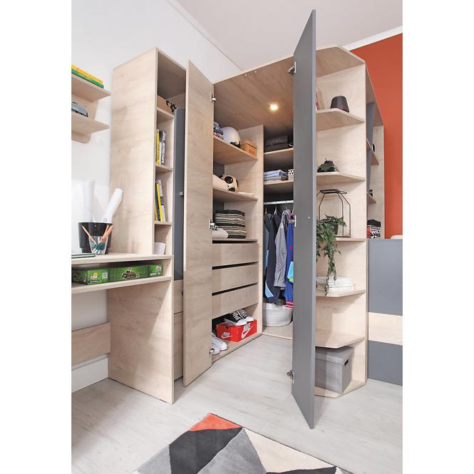 Schrank Delta 135cm Eiche/Antacit