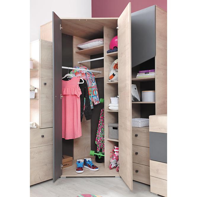 Schrank Delta 90cm Eiche/Antacit