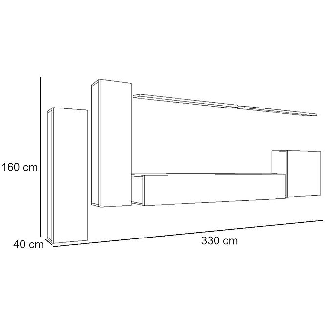 Wohnwand Switch I Schwarz/Graphit