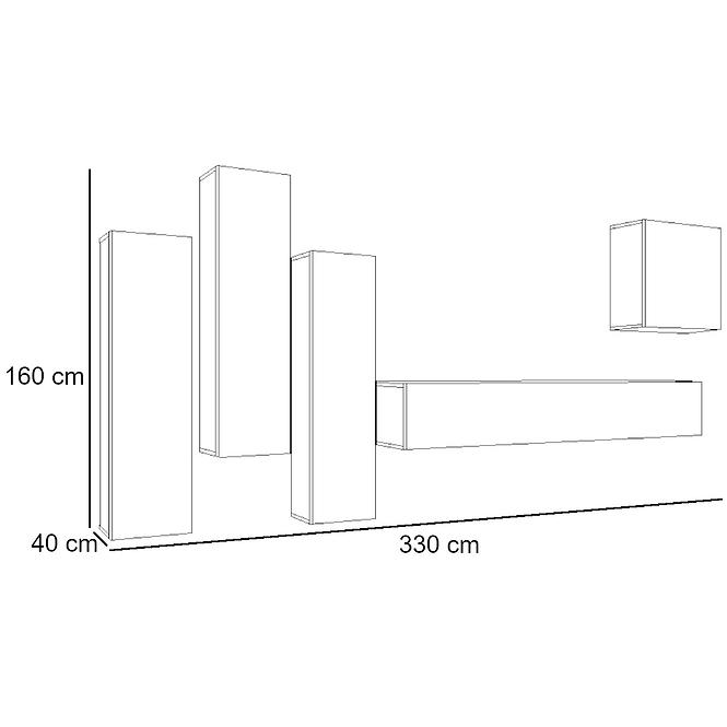 Wohnwand Switch III Graphit/Weiß