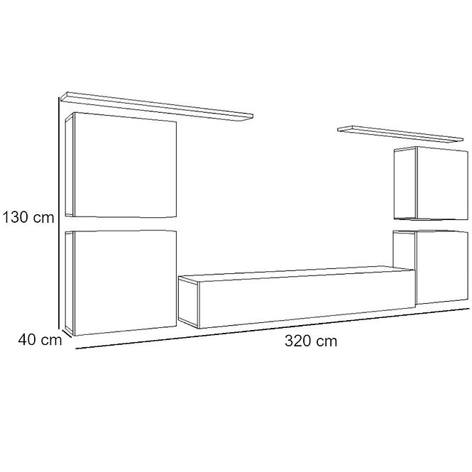 Wohnwand Switch IV Graphit/Schwarz