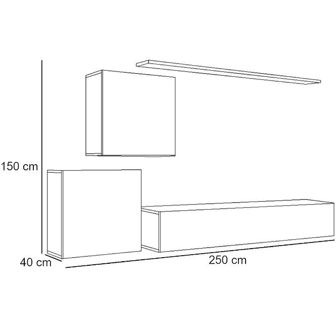 Wohnwand Switch V Graphit/Wotan