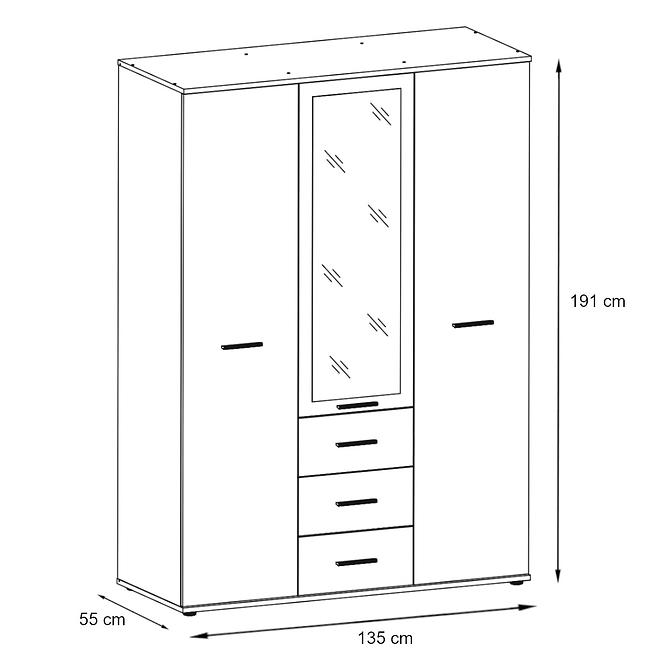 Schrank Dino Eiche Sonoma/Weiß DSW DI-01