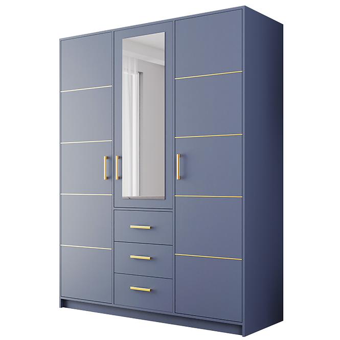 Schrank Bali D3 Blau/Spiegel