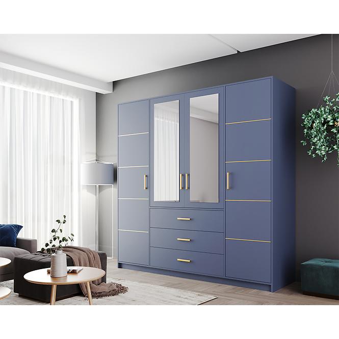 Schrank Bali D4 Blau/Spiegel