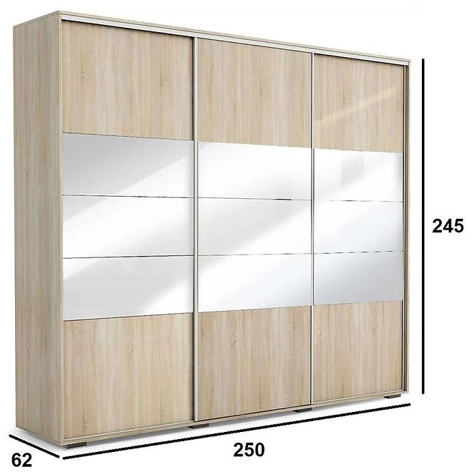 Schrank Milena A26 250 Spiegel Sonoma