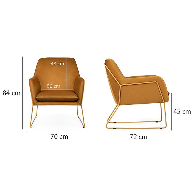 Sessel Milan Bluvel 68/golden