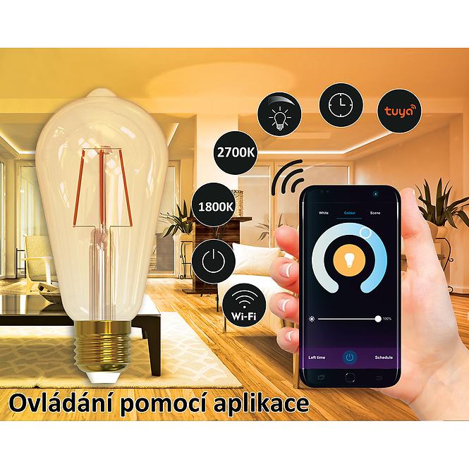 POLUX LED-Lampe ST64 E27 Bernstein 5.5W 1800-2700K WIFI TUYA