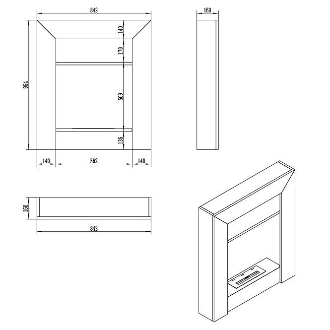 Bio Kamin portalartig WOODEN DENVER