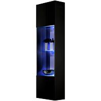 Vitrine Fly 42+Glas schwarz +LED