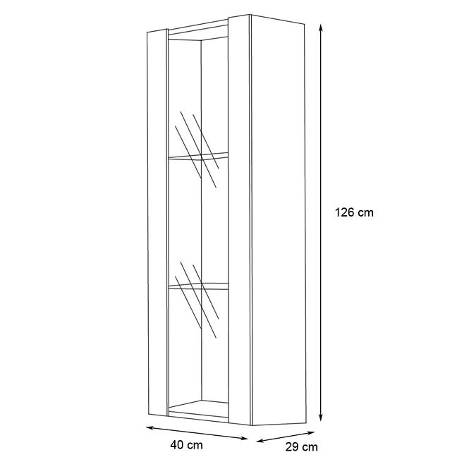 Vitrine Fly 21 SchwarzW/eiß