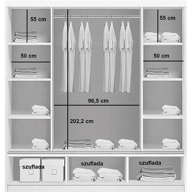 Schrank Angela C1 Craft Gold/Weiß