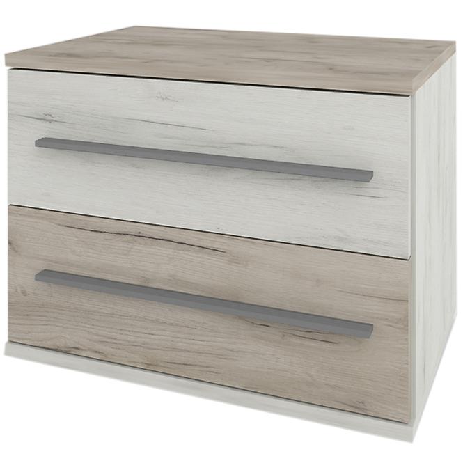 Nachttisch Milana Oak Grau Craft/Oak Weiß Craft