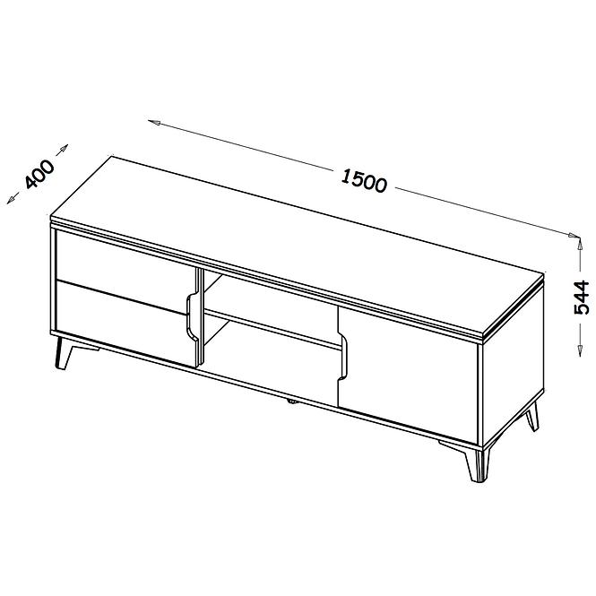 TV tisch Gappa Esche/Weiß