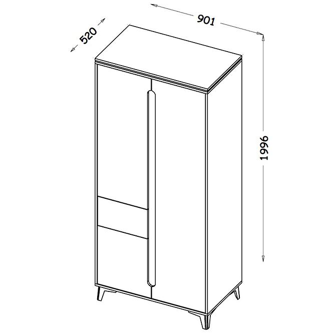 Schrank Gappa Esche/Weiß