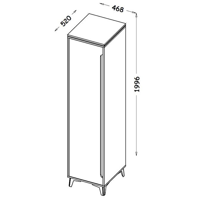 Schrank Gappa Esche/Weiß