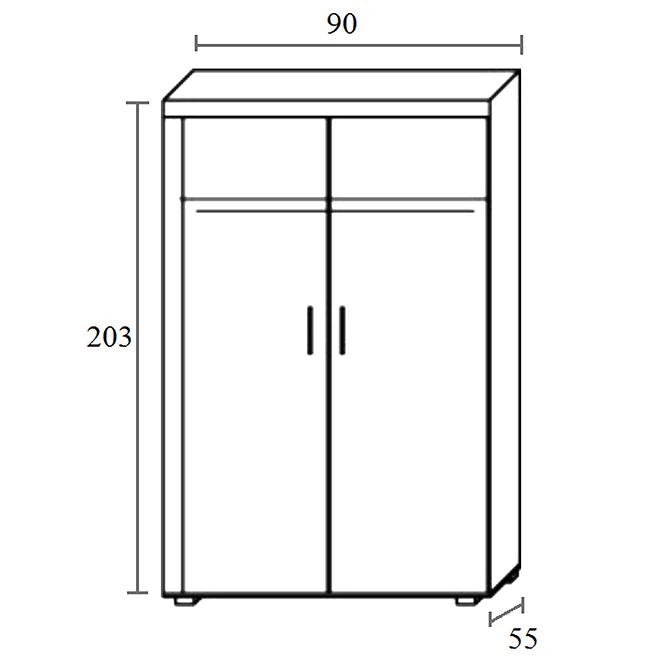 Schrank Samba 90cm Pflume