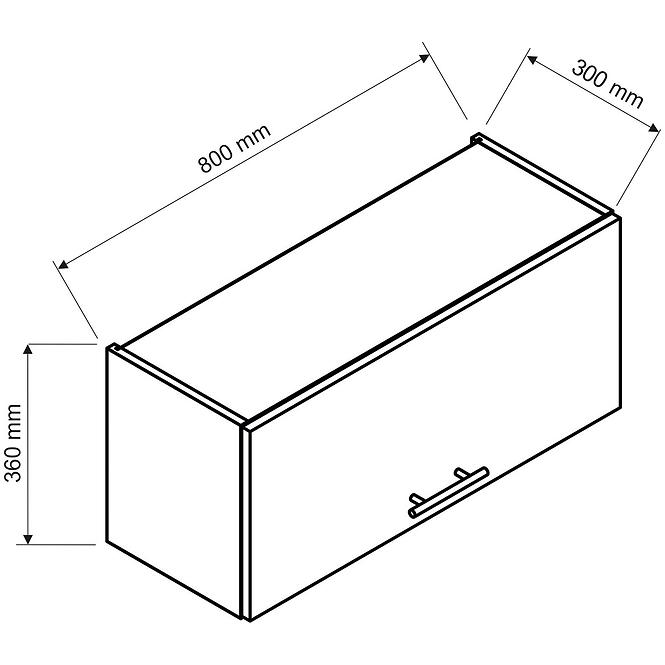 Küchenschrank Livia W80OKGR weiß Matt