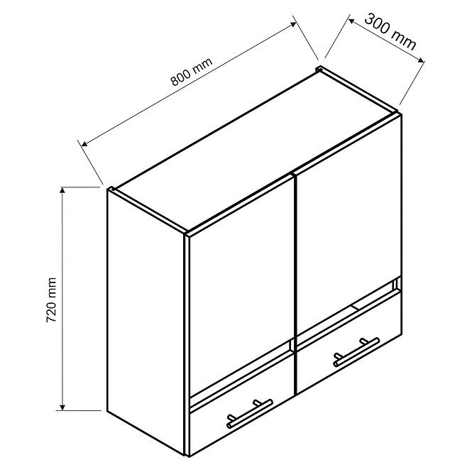 Küchenschrank Livia WS80 weiß Matt