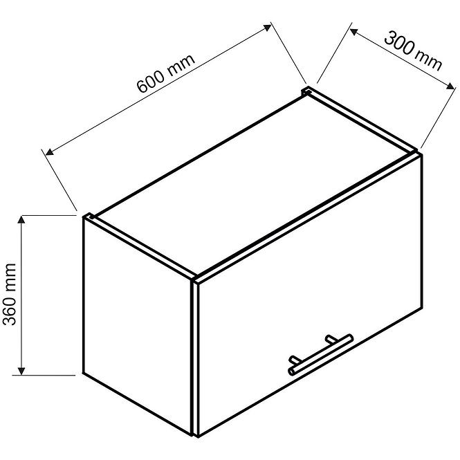 Küchenschrank Livia W60OKGR weiß Matt