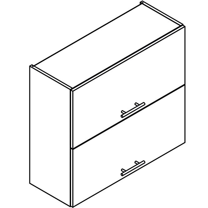 Küchenzeile Denis W80grf/2 Eiche London/Weiß