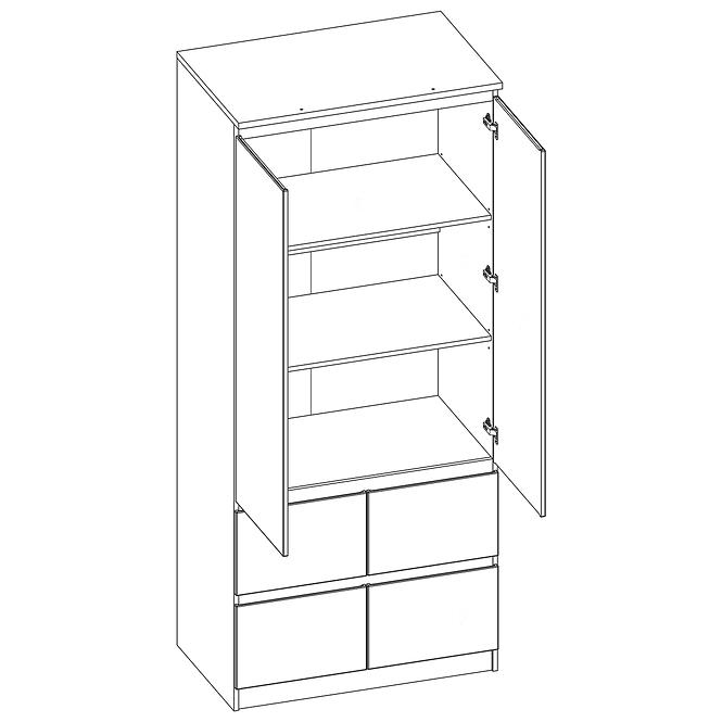 Schrank Boston Bos  S12 alpinweiß