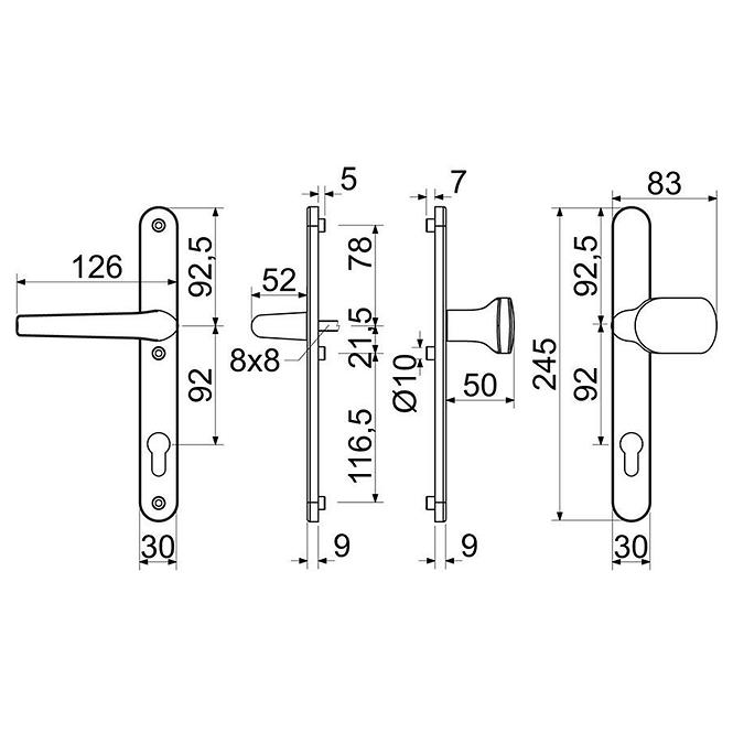 Aluminiumbeschläge RHD.002.92.F4