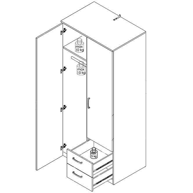 Schrank Niko 82cm Eiche Sonoma