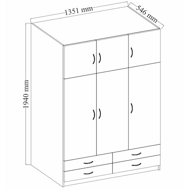 Schrank Stella 135cm Eiche Sonoma