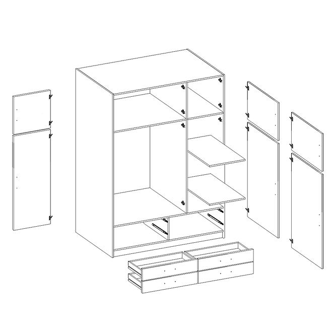 Schrank Stella 135cm Eiche Sonoma