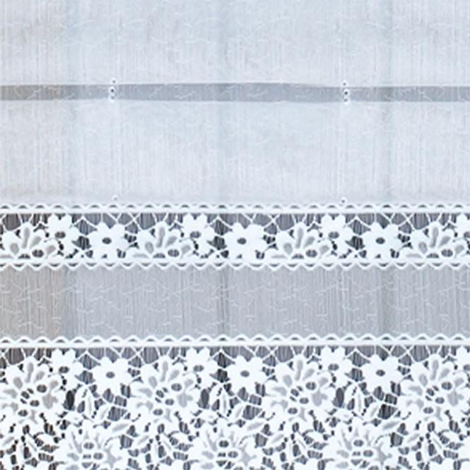 Jacquard-Gardine mit Druckknöpfen 222380/60x190 weiß