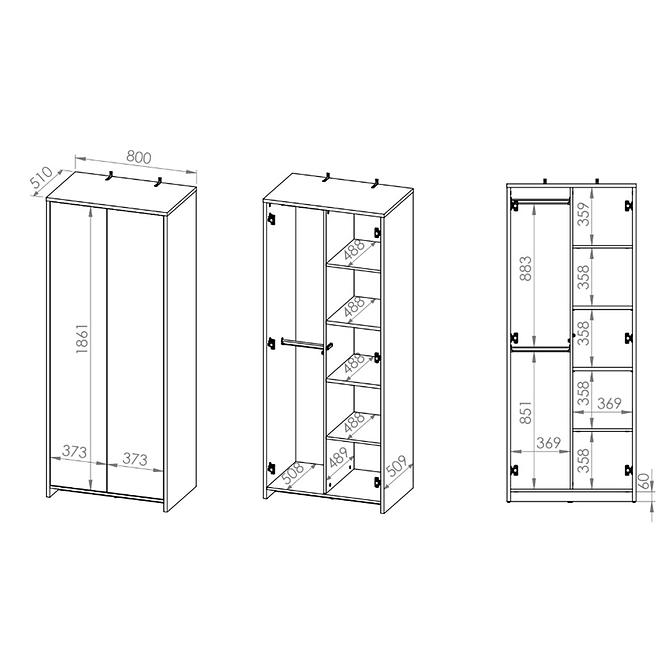 Schrank Kendo 03 Weiß