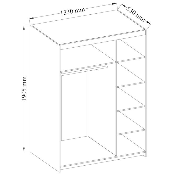 Schrank Elena 133cm Beton