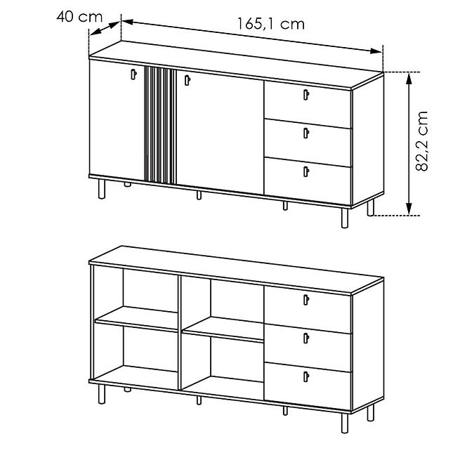 Kommode Madis D Eiche Artisan/Anthrazit