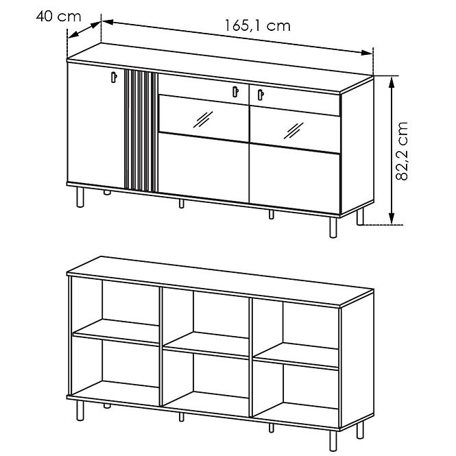 Kommode Madis E Eiche Artisan/Anthrazit