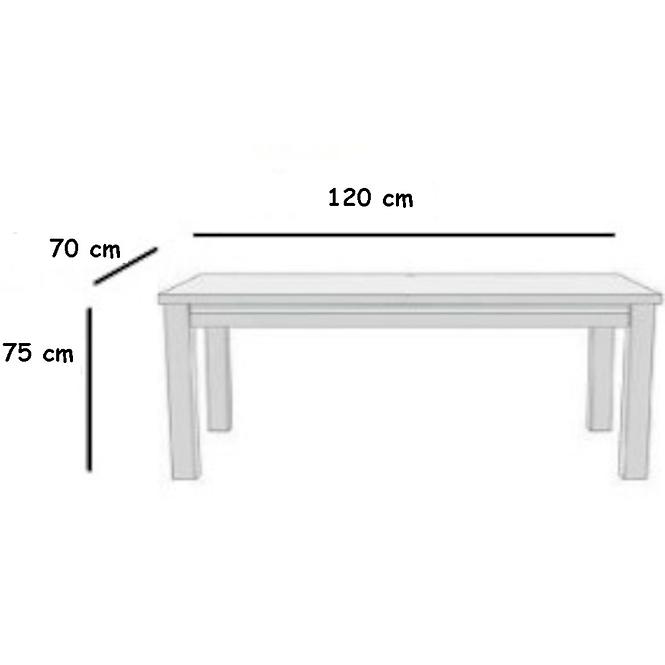 Tisch Mars weiß+Eiche 120X70